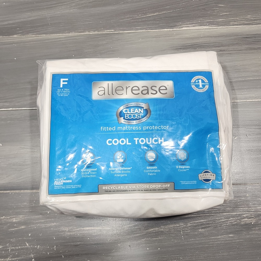 Allerease Cool Touch Full Fitted Mattress Protector Waterproof Allergy‎ Defense